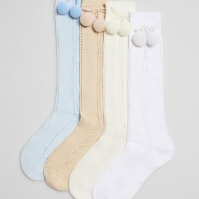 iN ControL jacquard kneesocks met pompom